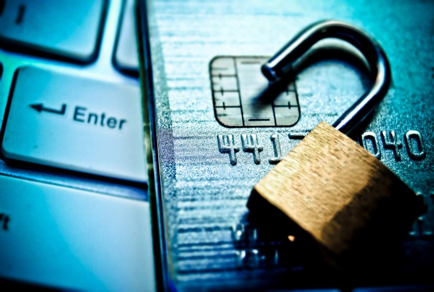 lock on the credit card to prevent theft